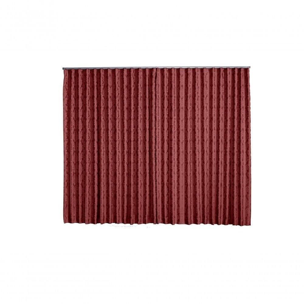 Cortina Jacquard 4,00x2,30 Para Trilho Suíço vermelho