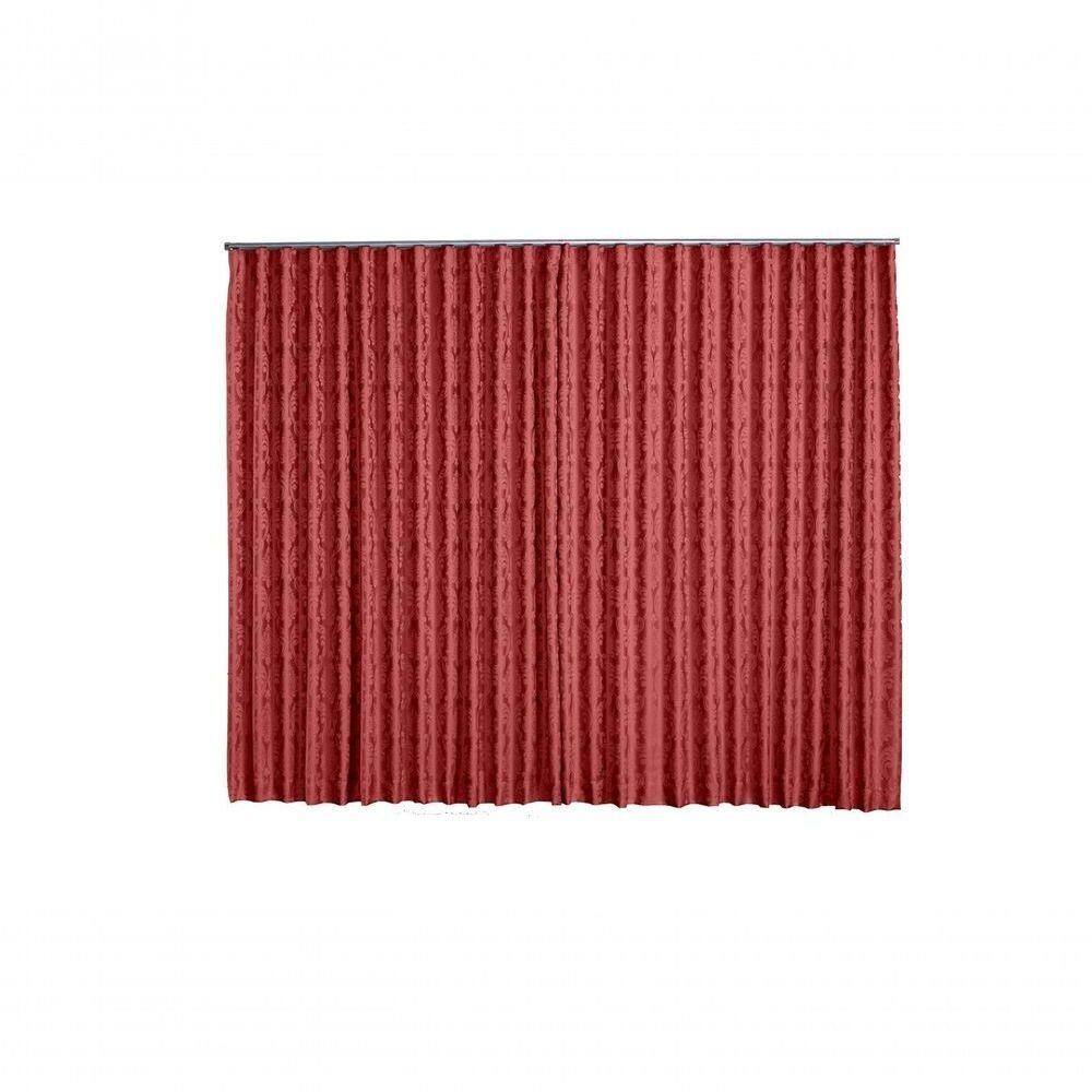 Cortina Jacquard 2,80x2,30 Para Trilho Suíço rosê-rosa