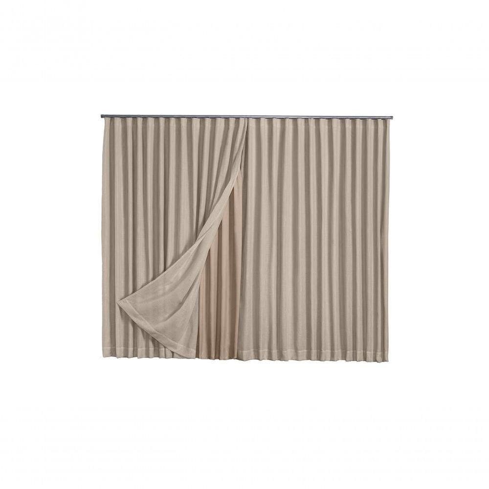 Cortina Microfibra Com Linho 2,80x2,30 Para Trilho Suíço avelã