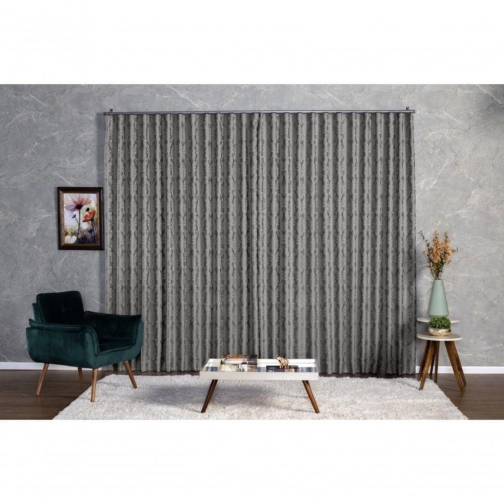 Cortina Jacquard 5,00x2,50 Para Trilho Suíço branco