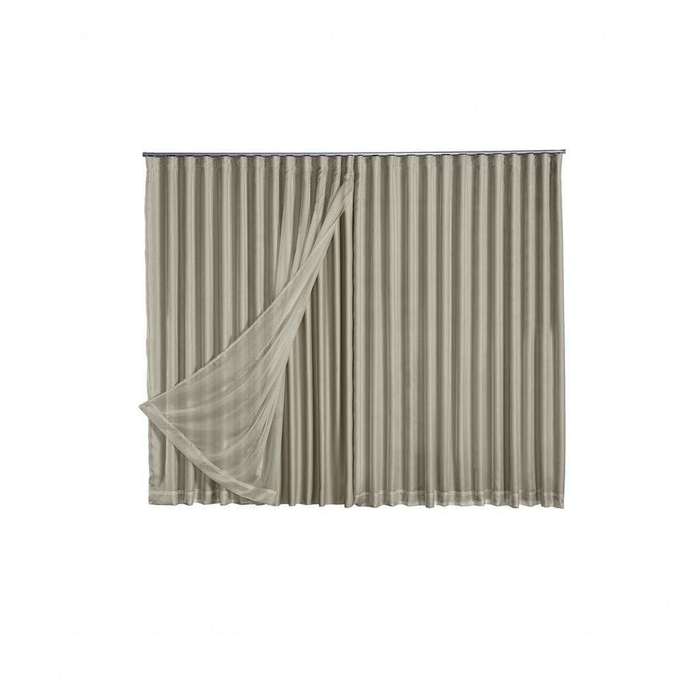 Cortina Blackout Com Voil 2,80x2,50 Para Trilho Suíço palha
