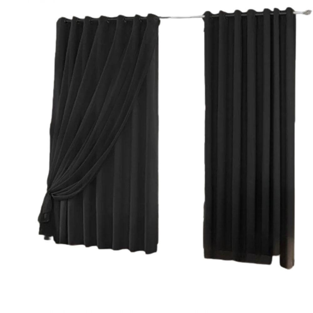Cortina Blackout Com Voil 3,00x2,30 Para Trilho Duplo