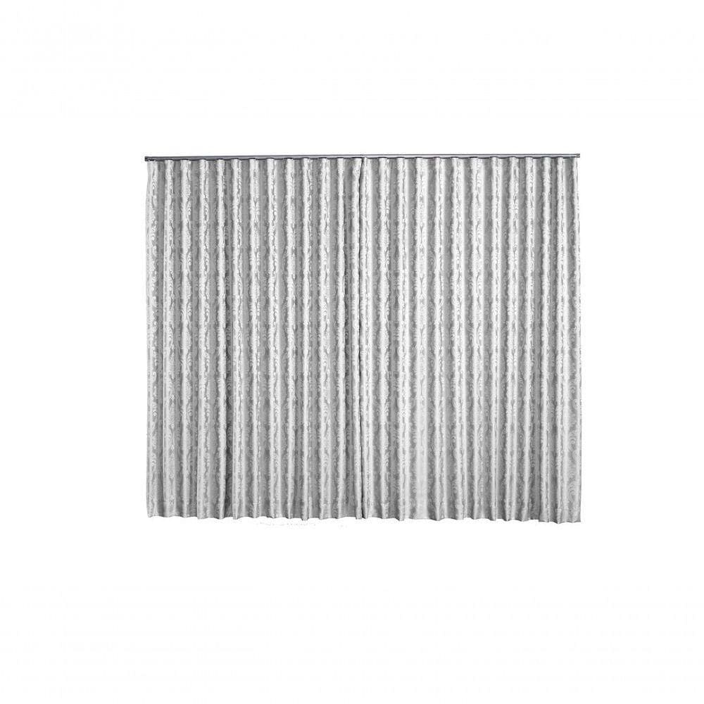 Cortina Jacquard 4,00x2,30 Para Trilho Suíço Azul Marinho