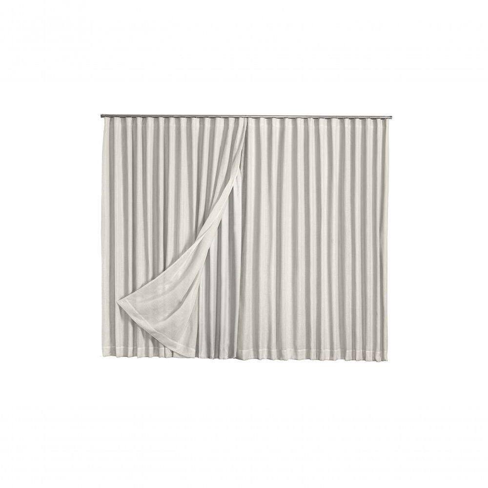 Cortina Microfibra Com Linho 3,00x2,30 Para Trilho Duplo