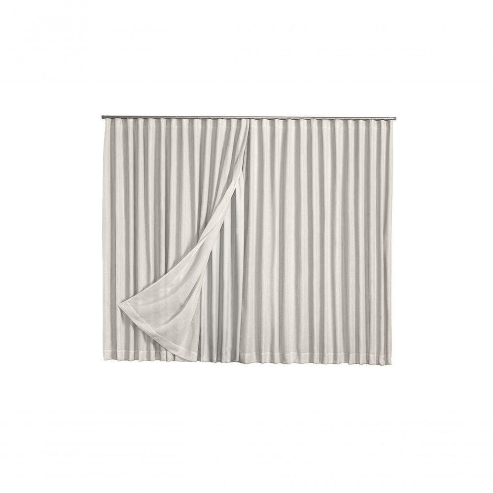 Cortina Microfibra Com Linho 6,00x2,80 Para Trilho Duplo
