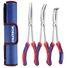 Conjunto de alicates WORKPRO Long Reach 3 peças com ponta de agulha de 28 cm