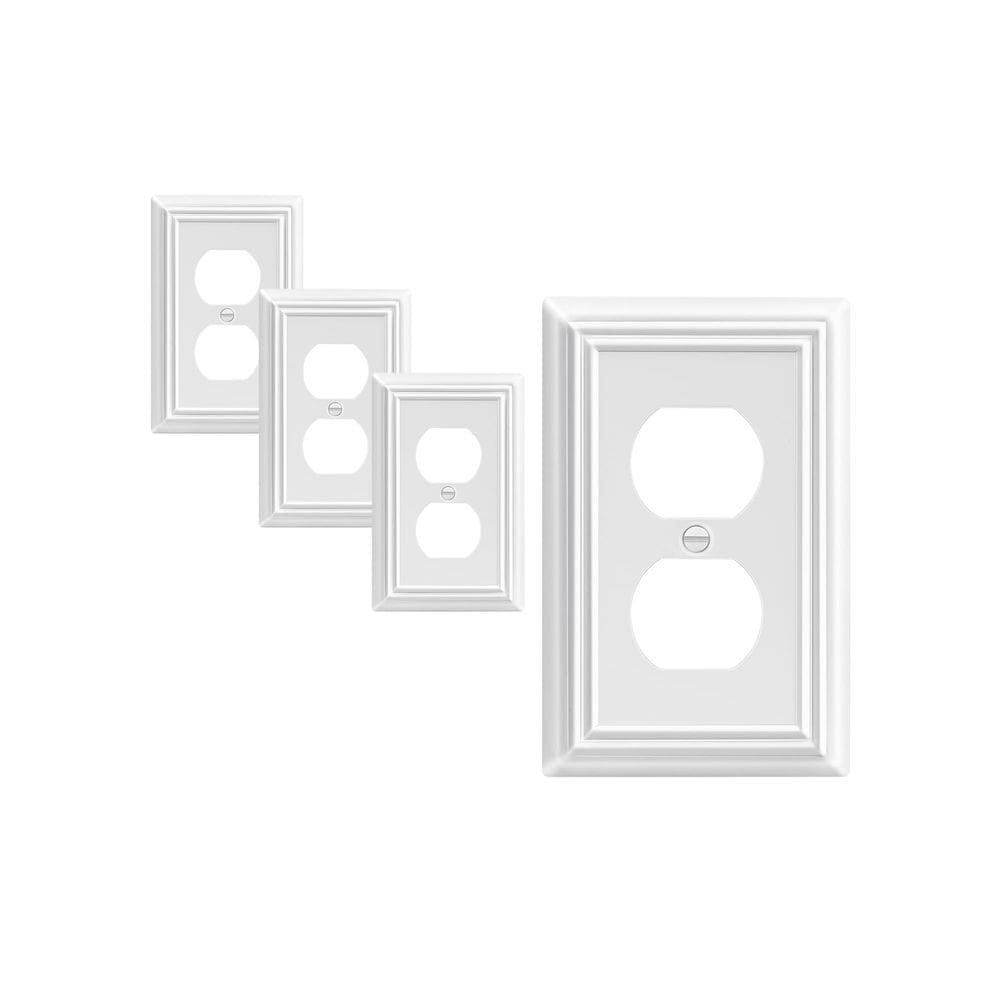 Placa de cobertura de saída DEWENWILS White Metal 12,4 x 8 cm, pacote com 4