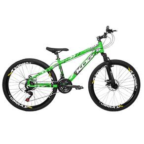 Bicicleta Aro 26 KOG Freeride Full Estilo VikingX25 21 Marcha Transmissão Shimano Freio a Disco