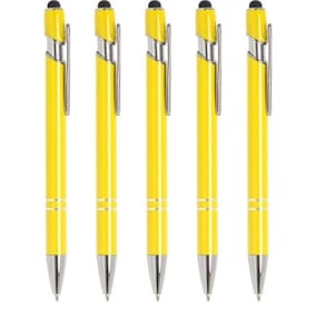 Kit 5 Canetas Metálicas Touch Esferográfica 2 Em 1- Elegânte