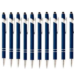 Kit Com 75 Canetas Touch Esferográfica Escrita Azul - Luxo