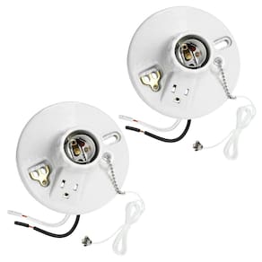 Corrente de tração de porcelana Light Socket DEWENWILS com tomada, pacote com 2 unidades