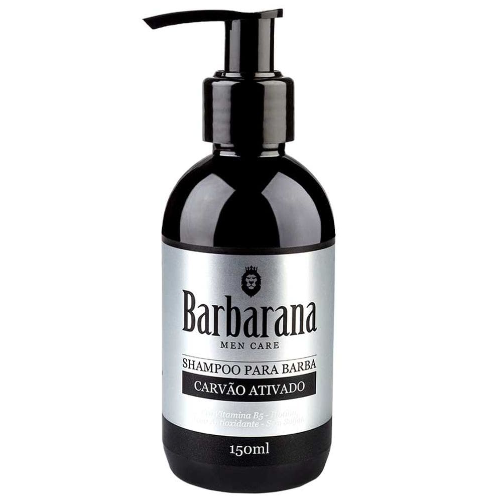 Shampoo Para Barba Carvão Ativado Antioxidante 150mL Barbarana