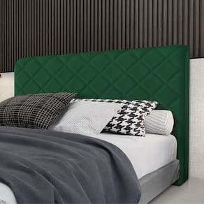 Cabeceira Cama Box Casal 1,40m Estofada Capri Veludo Verde