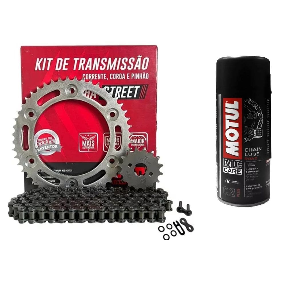 Kit Transmissao Relação Tração Fazer 250 2018 2019 2020 2021 2022 2023 2024 + Motul C2