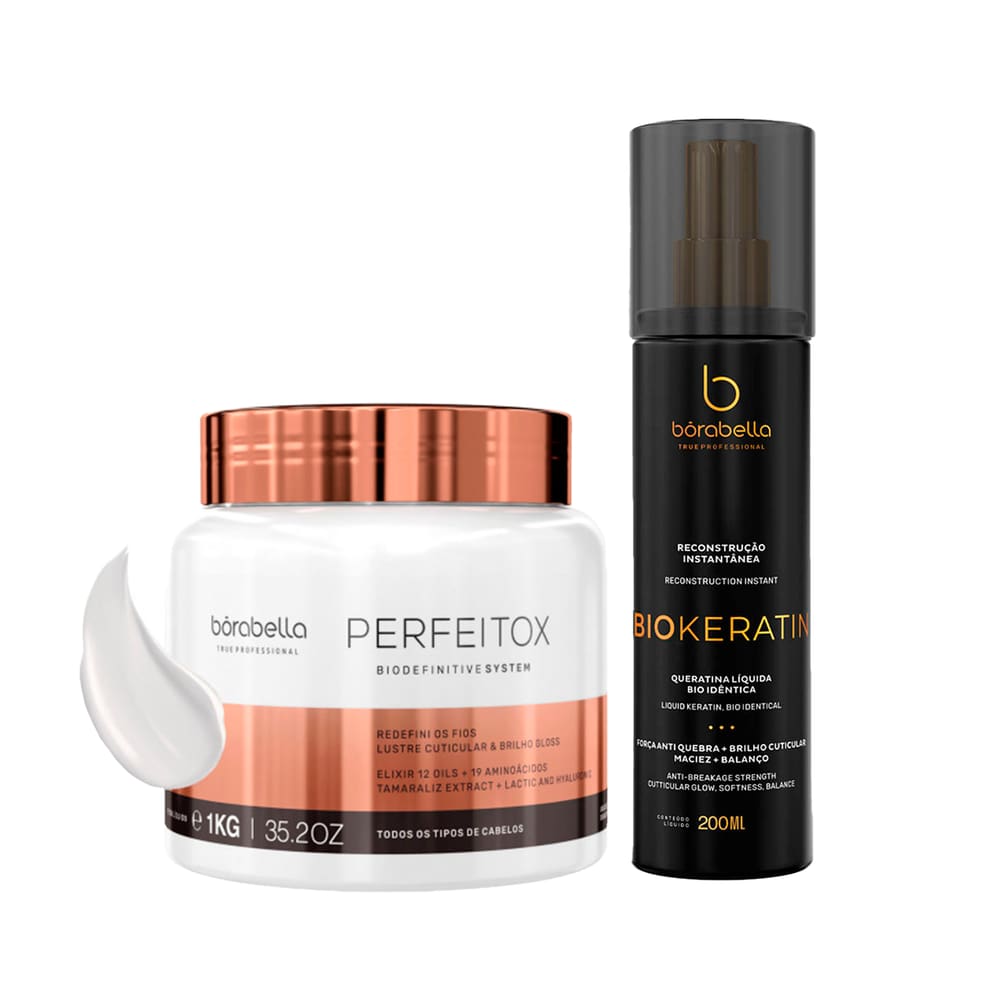 Kit Perfeitox Alinhamento 1Kg e Biokeratin 200ml Bórabella