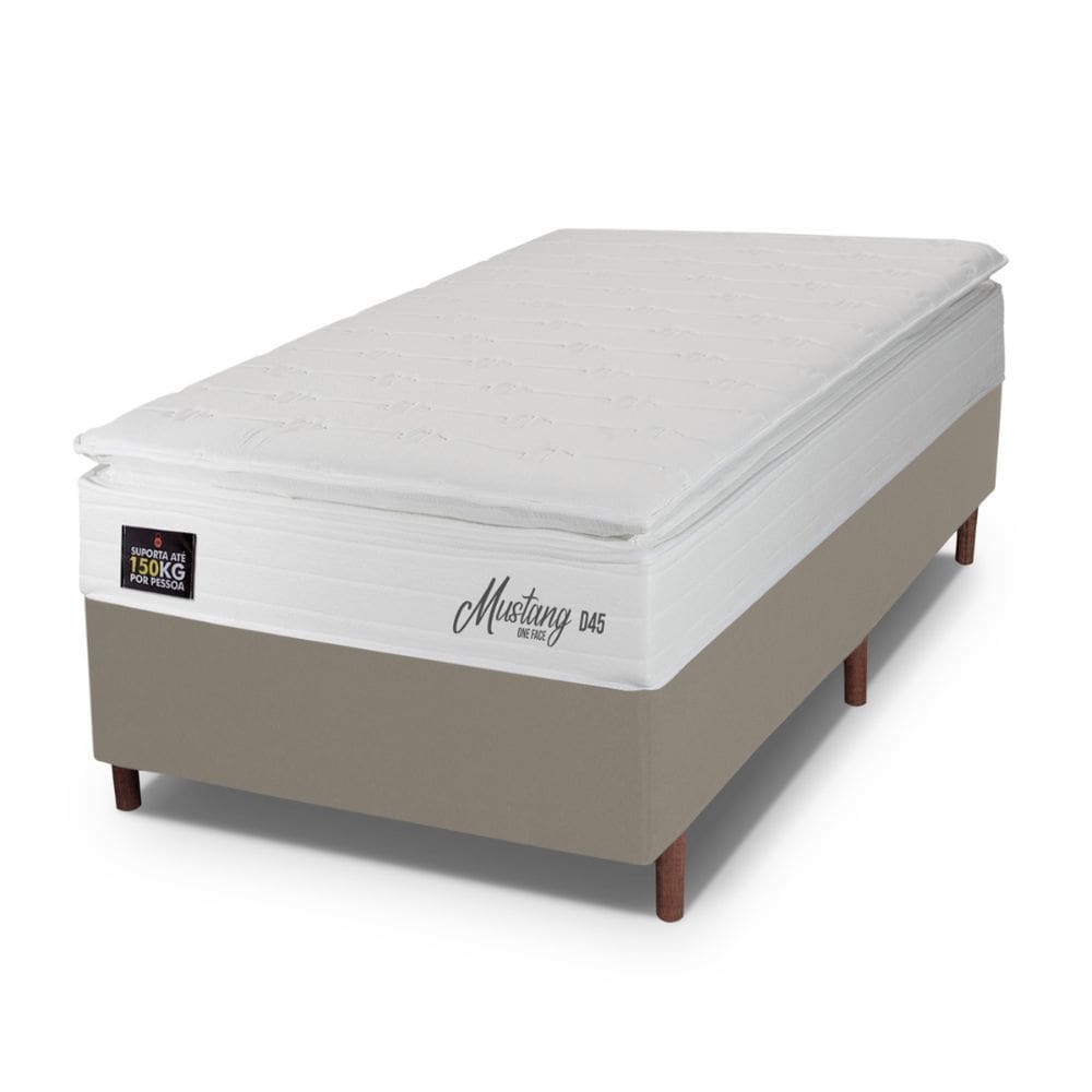 Cama Box Solteiro Hellen Mustang Espuma D45 Pillow Top 0,88x188x57cm