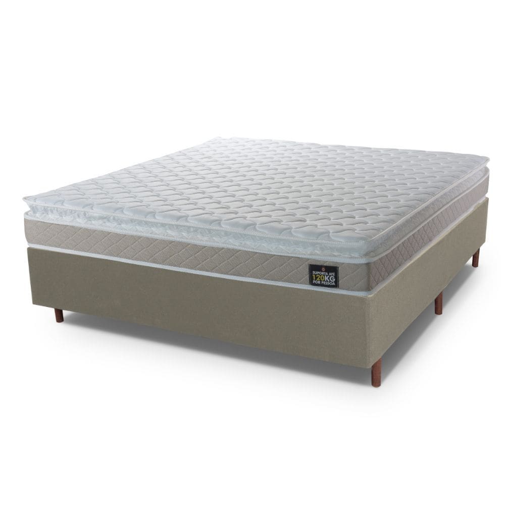 Conjunto Box Casal Hellen Espuma Premium D33 Pillow Top 138x188x57cm