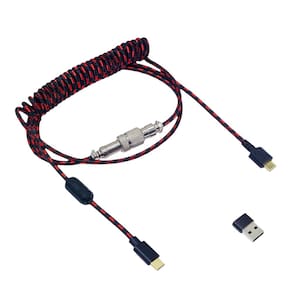 Cabo Skyloong Tipo C Para Tipo C, Trançado, Espiral, Black E Red
