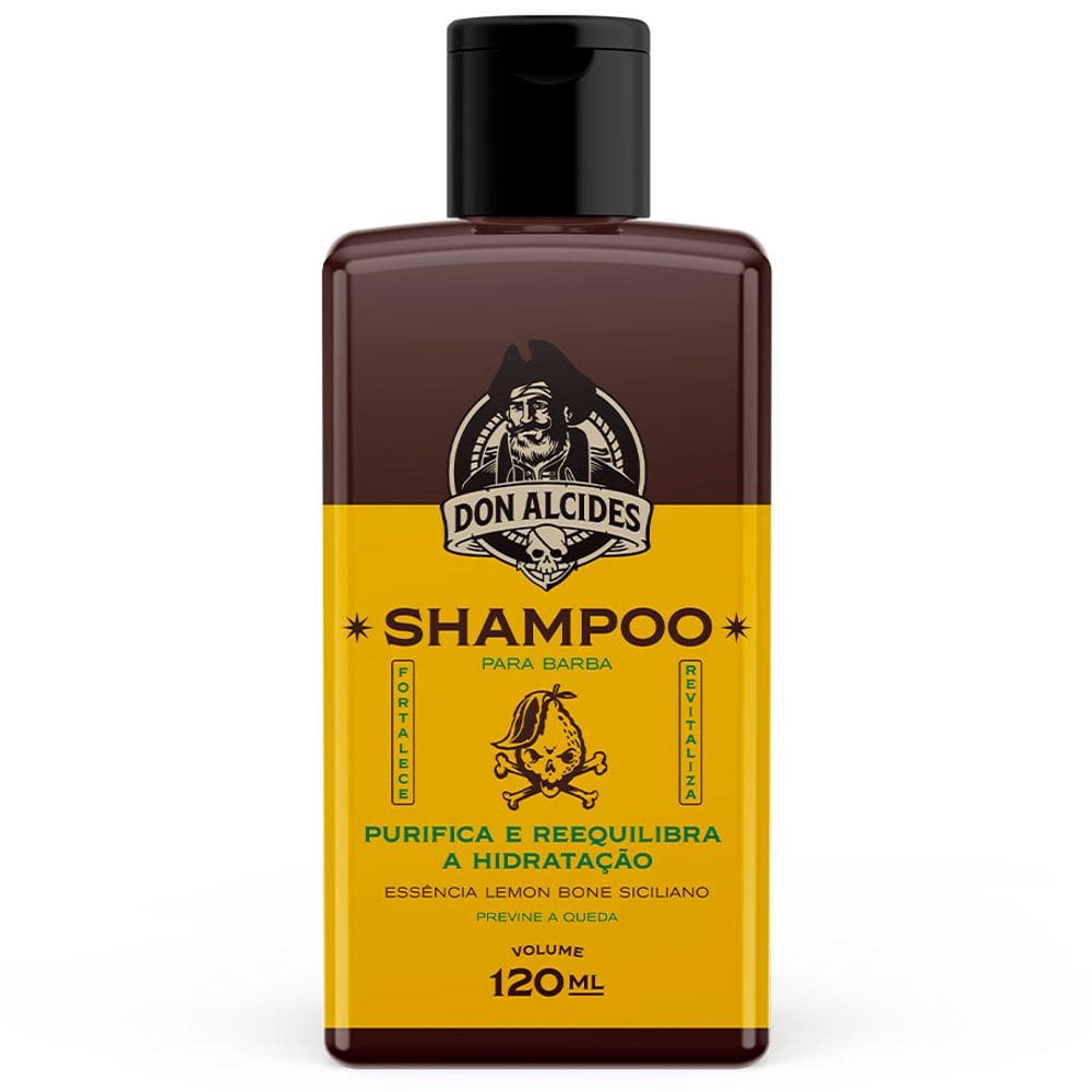Shampoo para Barba Lemon Bone Siciliano Previne a Queda 120mL Don Alcides
