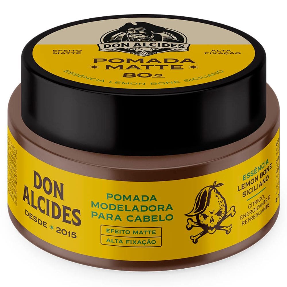 Pomada Matte Alta Fixação Lemon Bone Siciliano 80g Don Alcides