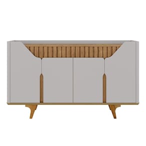 Aparador Buffet Tâmisa 4 Portas Ripado Em MDF Off White Cinamomo 2076645 Bechara