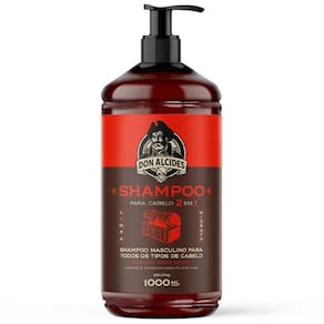 Shampoo Barba Negra 1 Litro Barbearia 2 em 1 - Limpa e Condiciona Don Alcides