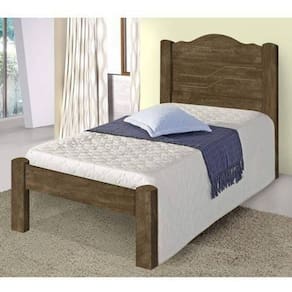 Cama De Solteiro Thalia Castanho Wood- Cambel Móveis Wood