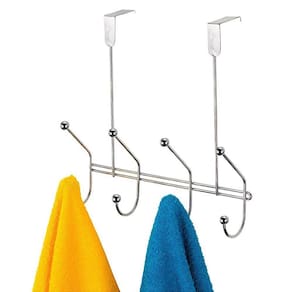 Suporte Eclipse Cromado 4 Ganchos Duplos Para Porta