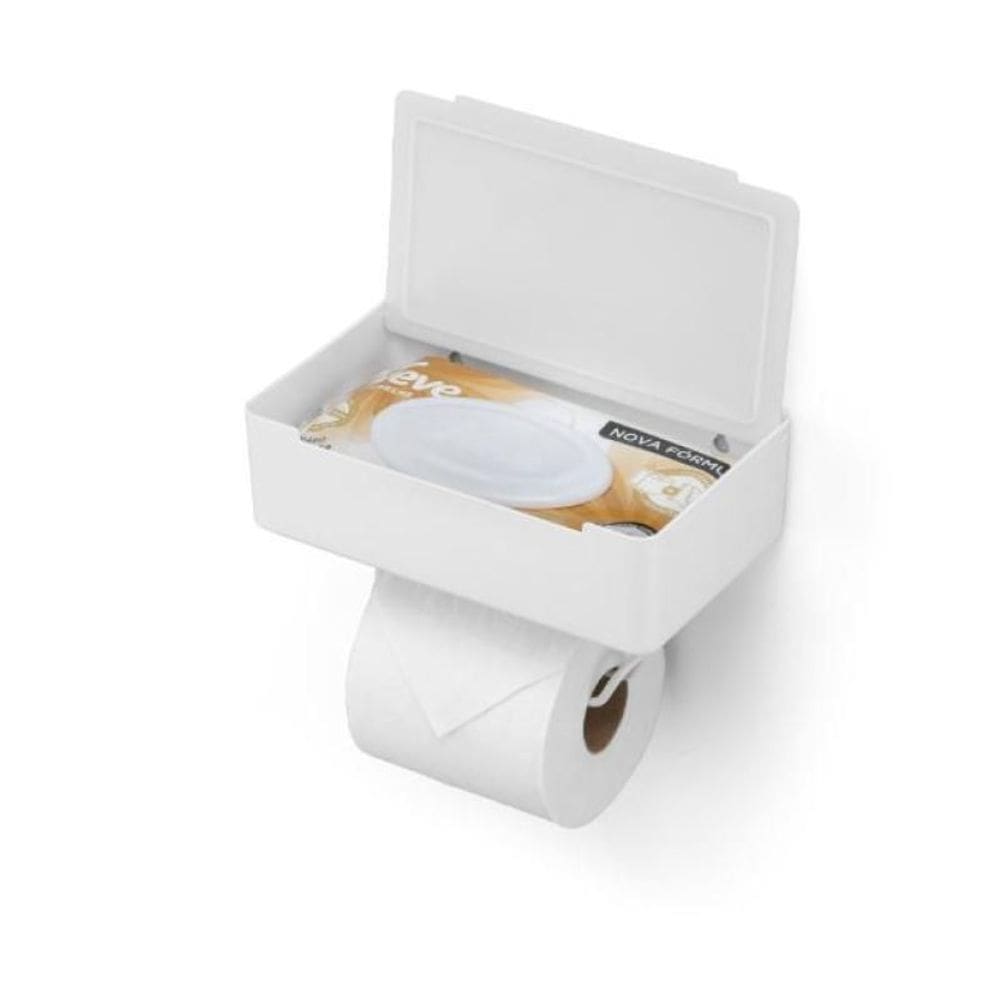 Porta Lenços Umidecidos ,Papel Higiênico e Celular Branco