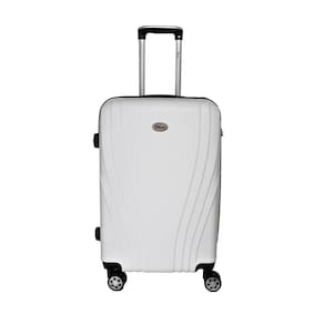 Mala De Bordo ABS Para Viagem IKA Vanguard Cadeado Integrado Rodas Duplas 360º Branco P