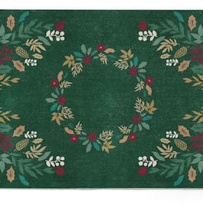 Kit 2 Jogo Americano Folhagens Frutos Nata 47x33cm Verde