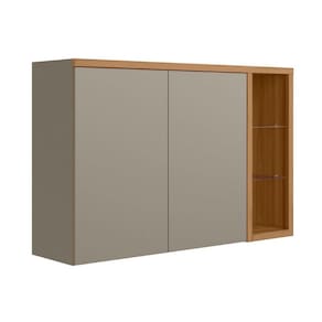 Armario Aereo 2 Portas 1 Nicho NIce Jequitiba Gris