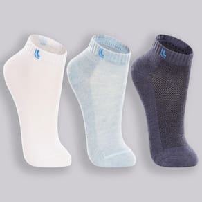 Kit Meia Infantil Lupo Básico Cano Baixo 3 Pares - Marinho e Branco