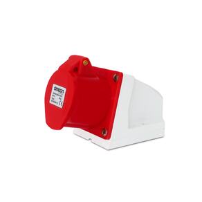 Tomada Sobrepor Vermelho 2p+t 32a 9H 380/415v OMG-3209