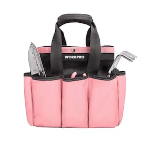 Bolsa de jardim WORKPRO Garden Tool Tool Storage com 8 bolsos rosa