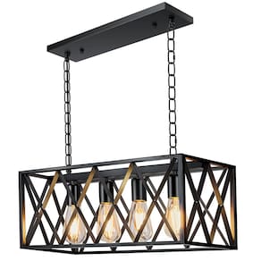 Iluminação pendente Pynsseu Industrial Kitchen Island 4-Light