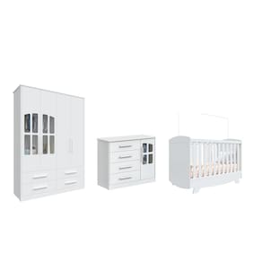 Quarto Completo Bebê Moveis Peroba Charlo Elo Cris MDF