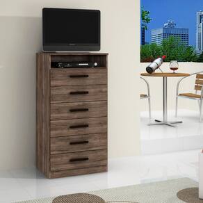 Cômoda Rack Multifuncional para TV com 6 Gavetas
