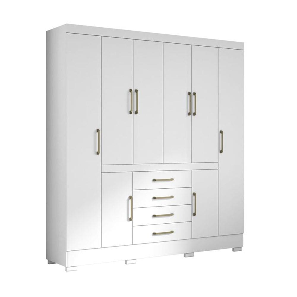 Guarda Roupa 8 Portas Napole Branco - Aramóveis