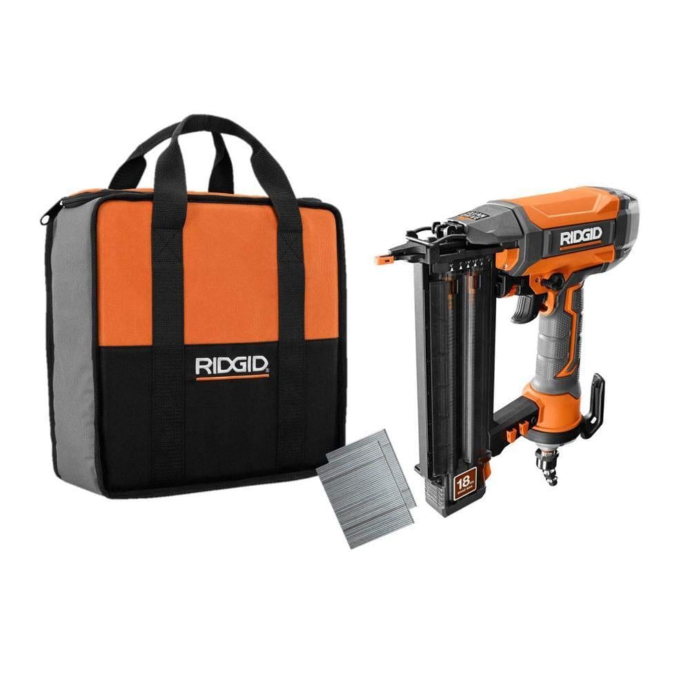 Brad Nailer RIDGID R213BNF, calibre 18, 5,4 cm com CLEAN DRIVE