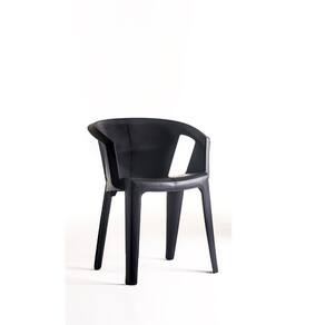 Cadeira para Jardim Una 72,6cm X 46cm X 42cm Preto