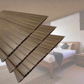 Kit 50 Caixas com 300 M² Forro de Pvc 8mm X 20cm X 3m Permatti Imbuia