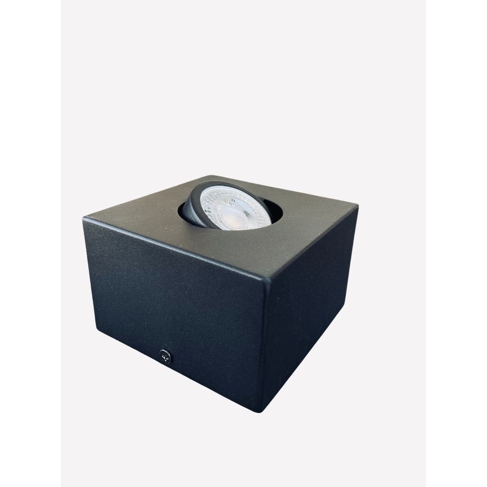 Spot Sobrepor Plafon box quadrado preto + led dicróica 6,5w