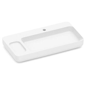 Cuba de Apoio com Válvula Oculta 7/8" 80x42cm sem Saboneteira Infinity Blanco Mate