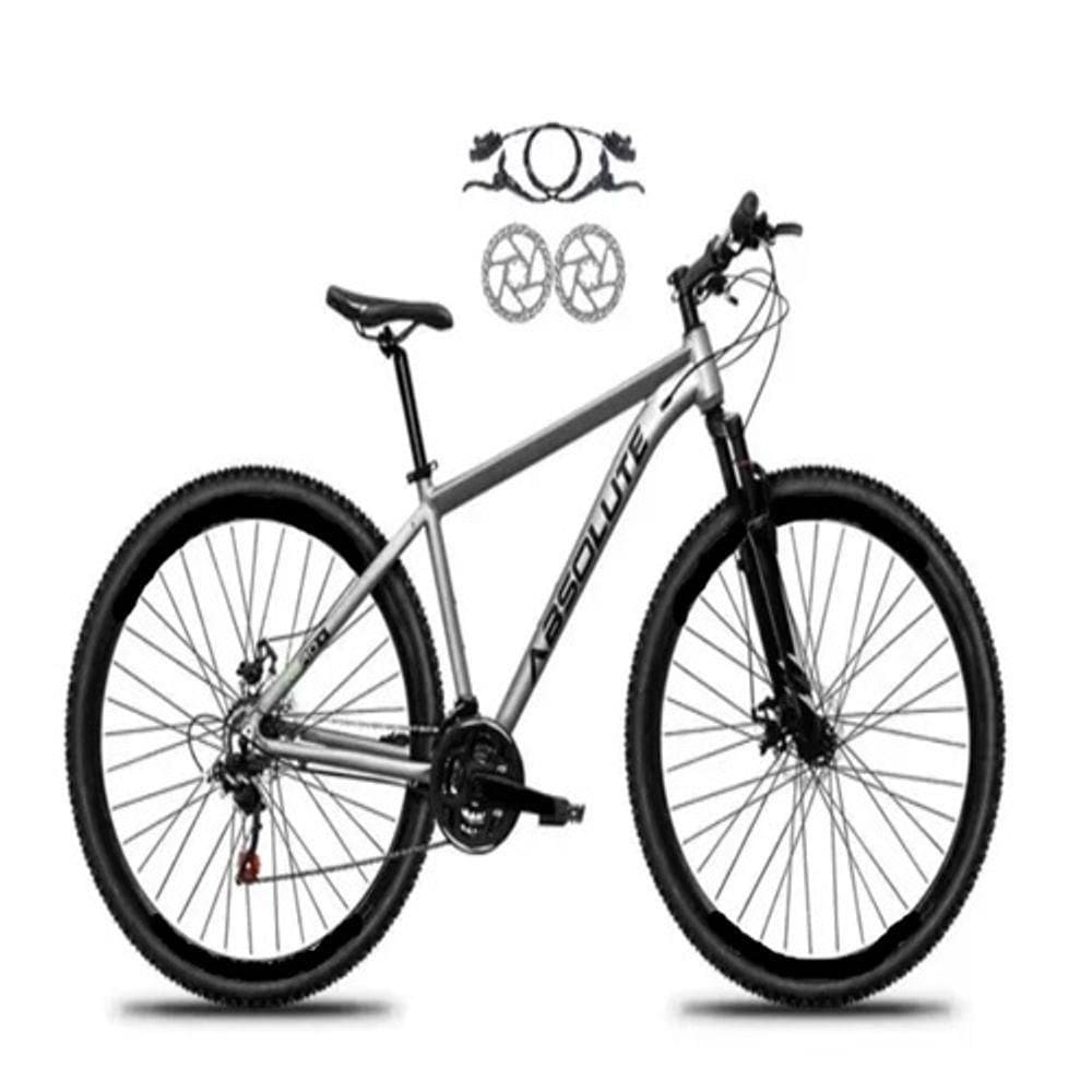 Bicicleta Absolute Nero 5 Cinza 21v Freios Hidráulicos Câmbios Shimano
