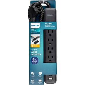 Protetor de sobretensão Philips SPP3393B/37 4 tomadas 15W 450J