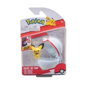 Pokémon de brinquedo Clip`n`Go Pokéball Pichu com Premier Ball de 5 cm