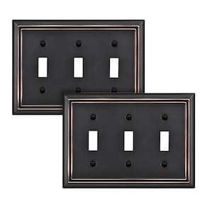 Placas de parede Triple Toggle DEWENWILS Aged Bronze, pacote com 2
