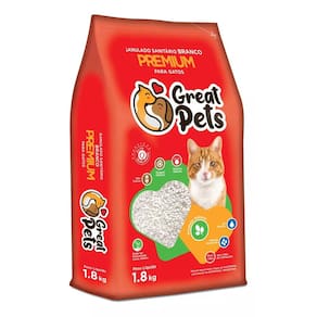 Areia Higiênica Granulado 1,8kg Great Pets Branca Diatomita