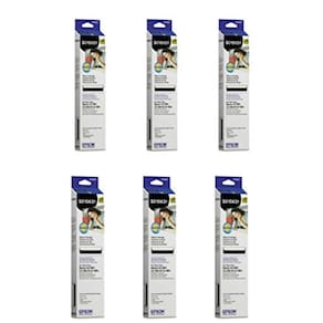 Fita de impressora Epson LX-350 em tecido preto, pacote com 6 unidades S015631